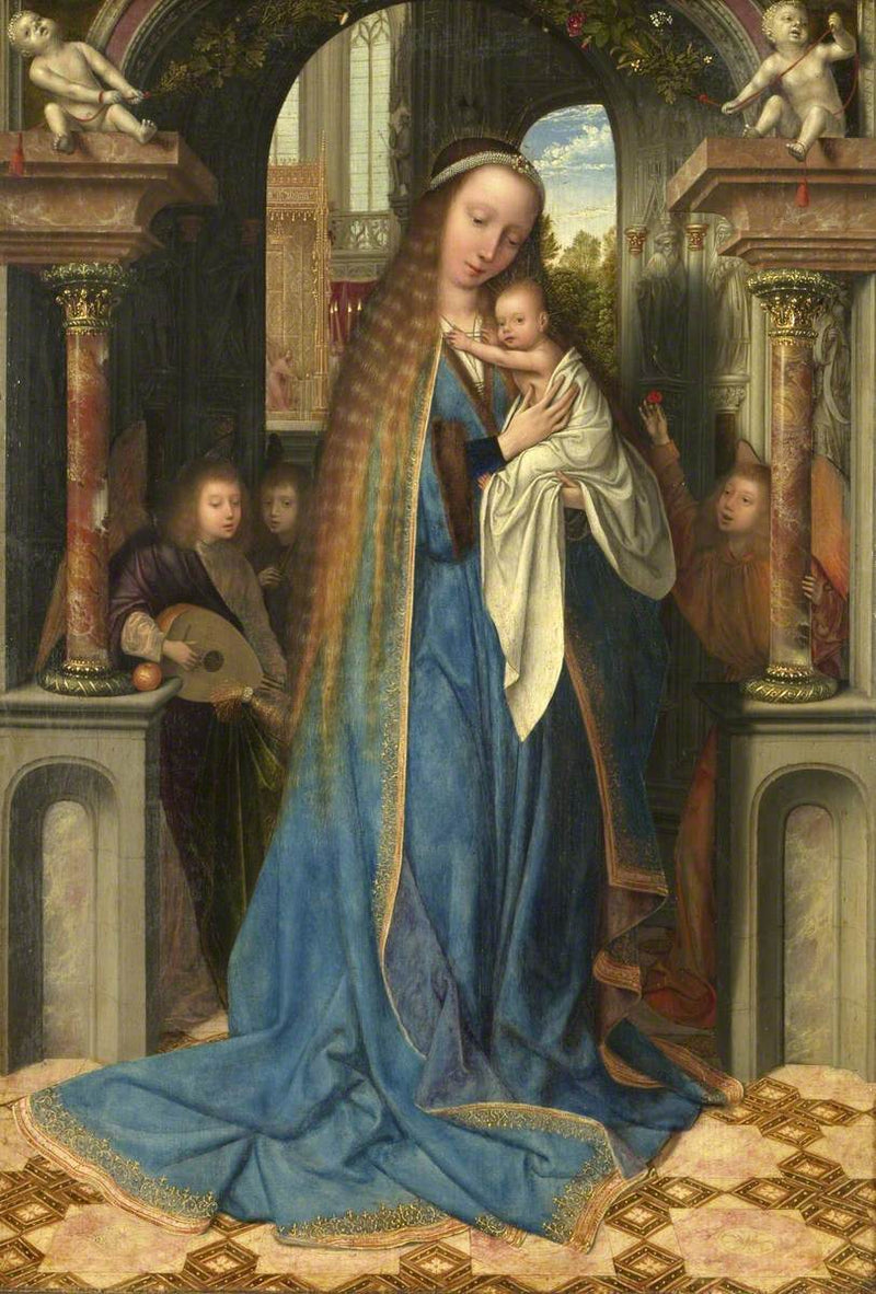 Neitsyt ja lapsi ja enkelit - Quentin Metsys