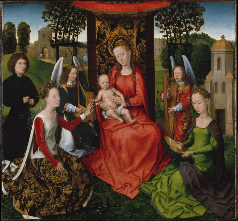 Neitsyt ja lapsi pyhän Katariina Aleksandriasta ja Barbara - Hans Memling