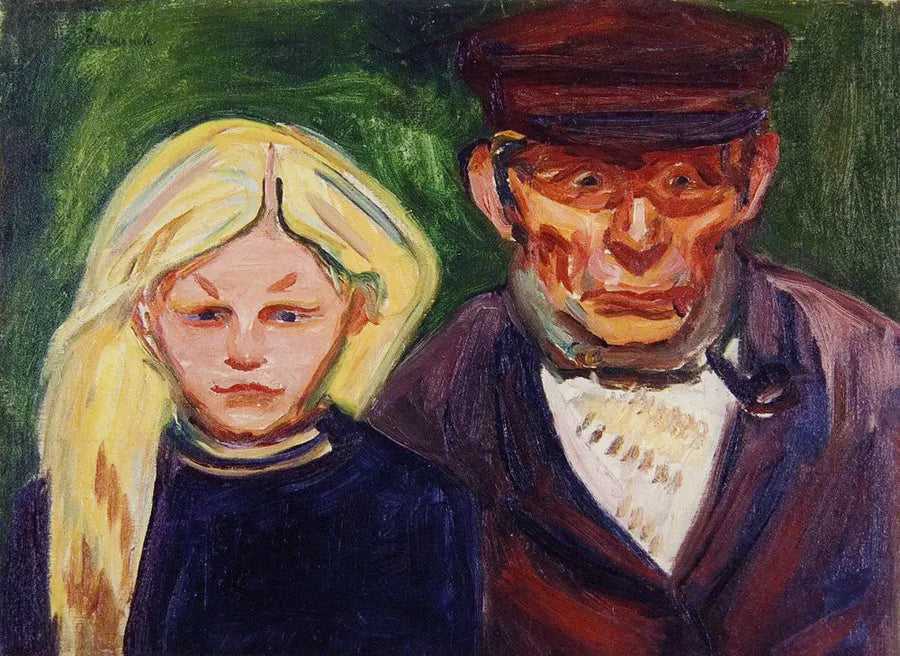 Vanha kalastaja ja hänen tyttärensä - Edvard Munch