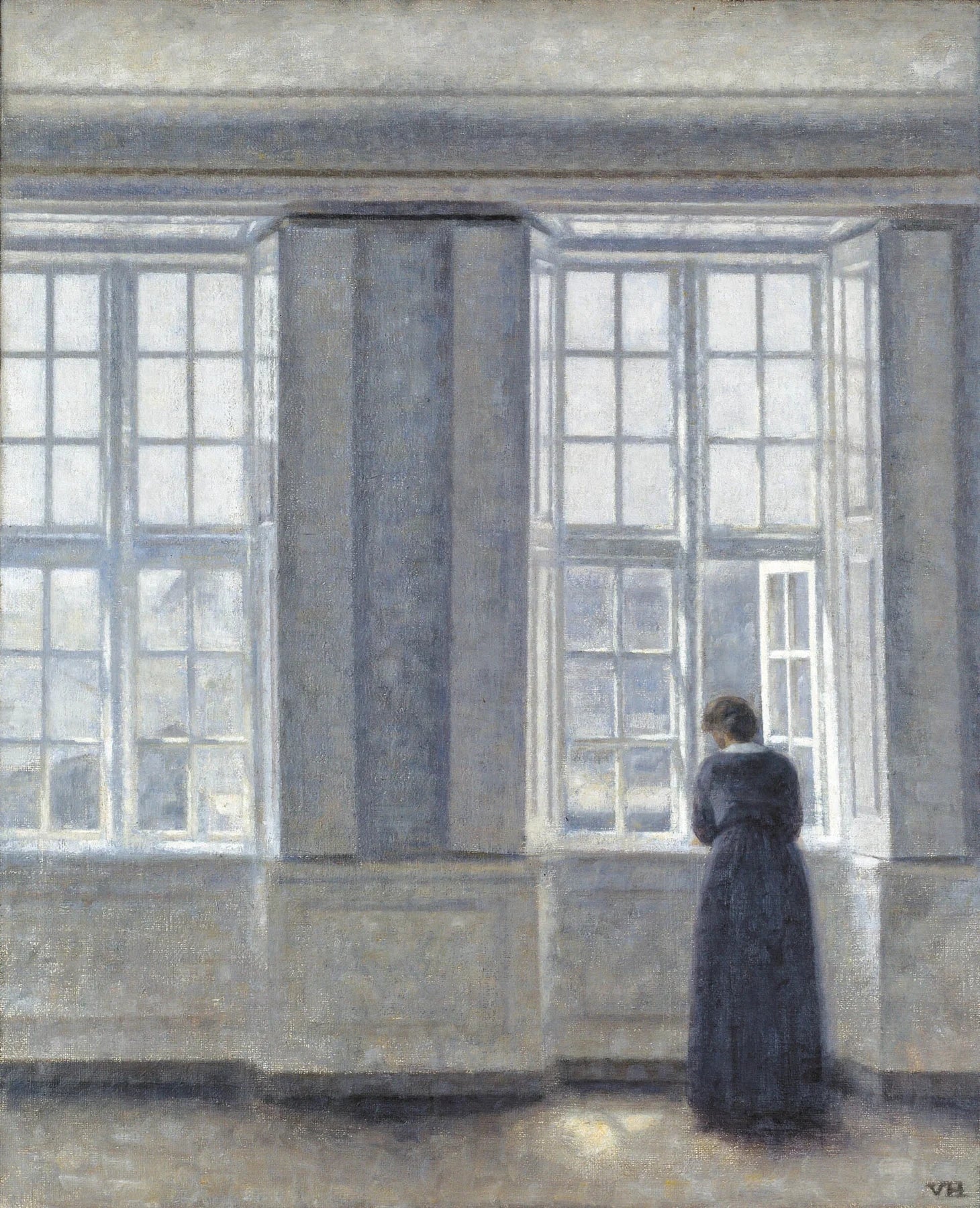 Les Hautes Fenêtres, peinture de Vilhelm Hammershøi