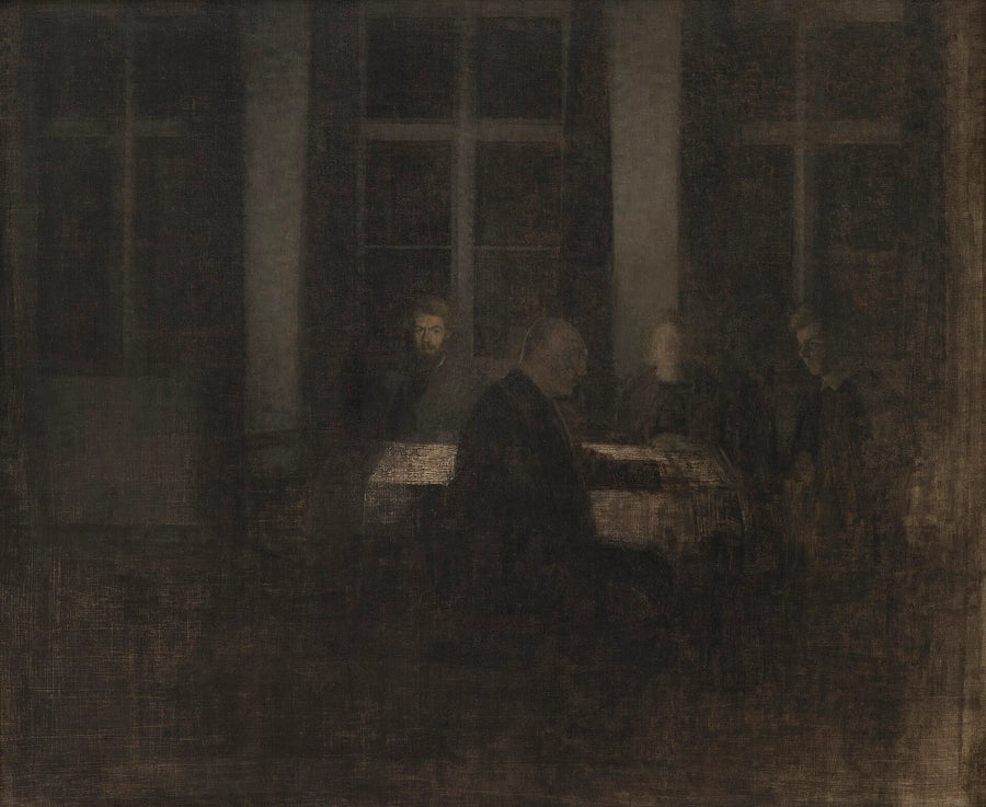 Soir dans le salon - Vilhelm Hammershøi