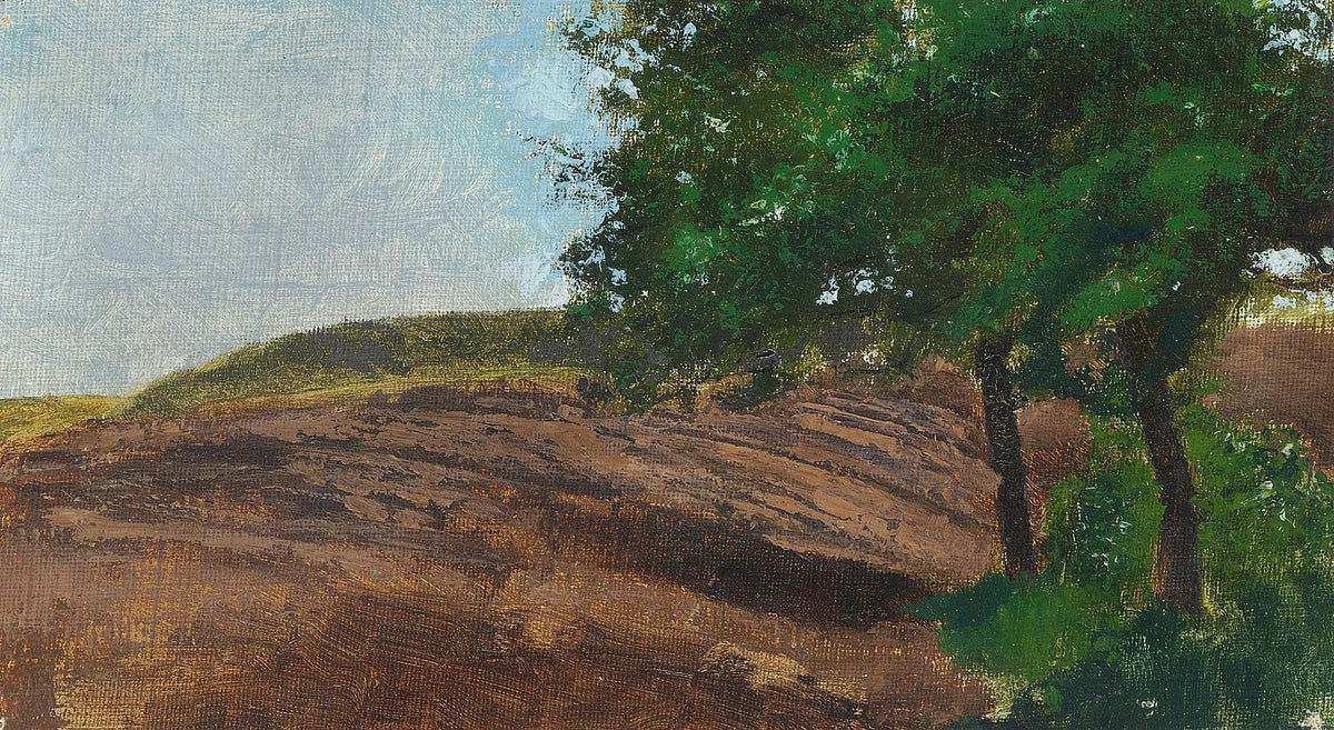 Maisema peltojen ja puiden kanssa - Vilhelm Hammershøi