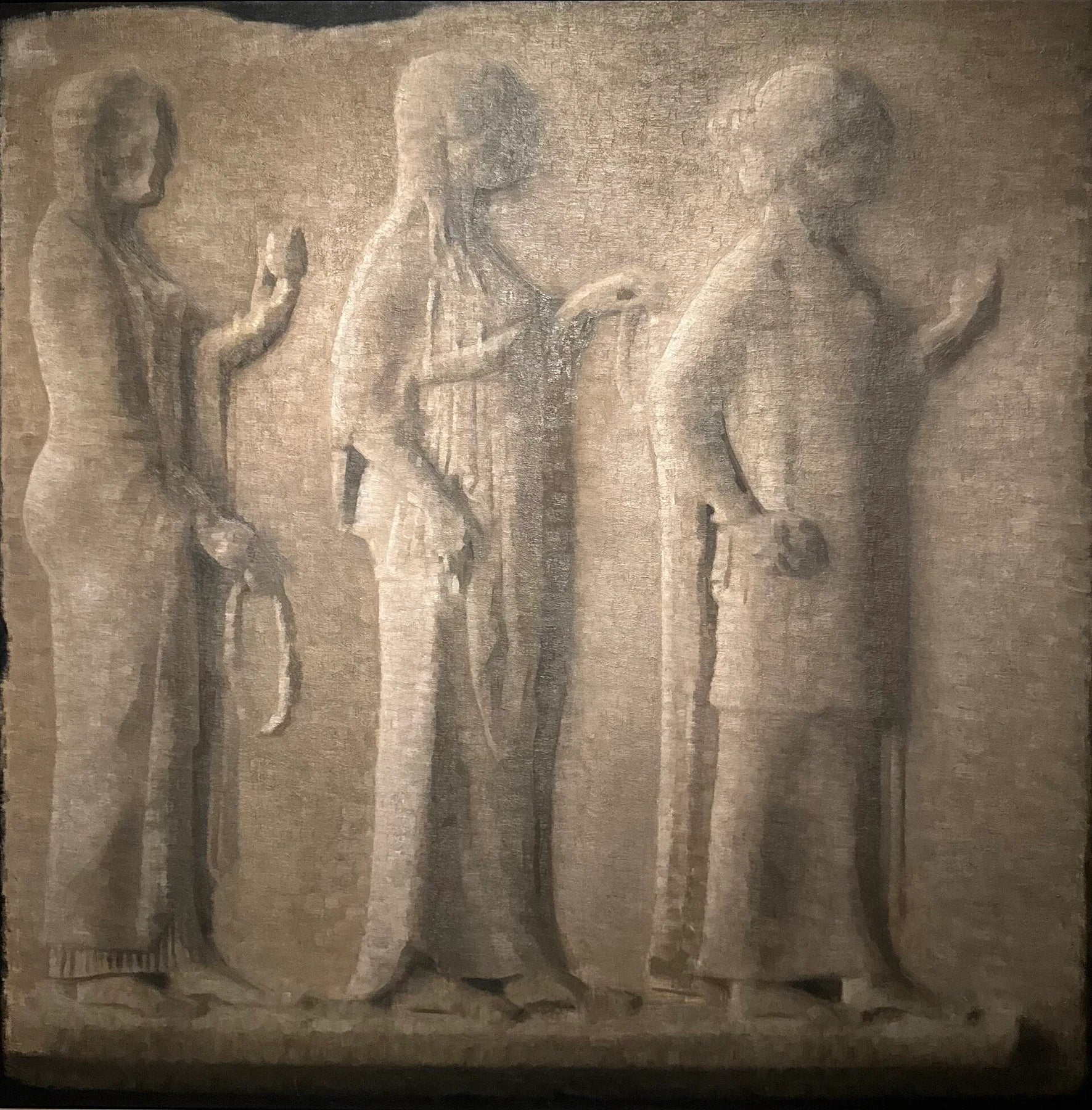 Un relief grec au Louvre, peinture de Vilhelm Hammershøi