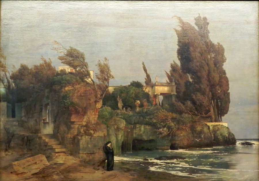 Villa meren rannalla, versio II - Arnold Böcklin