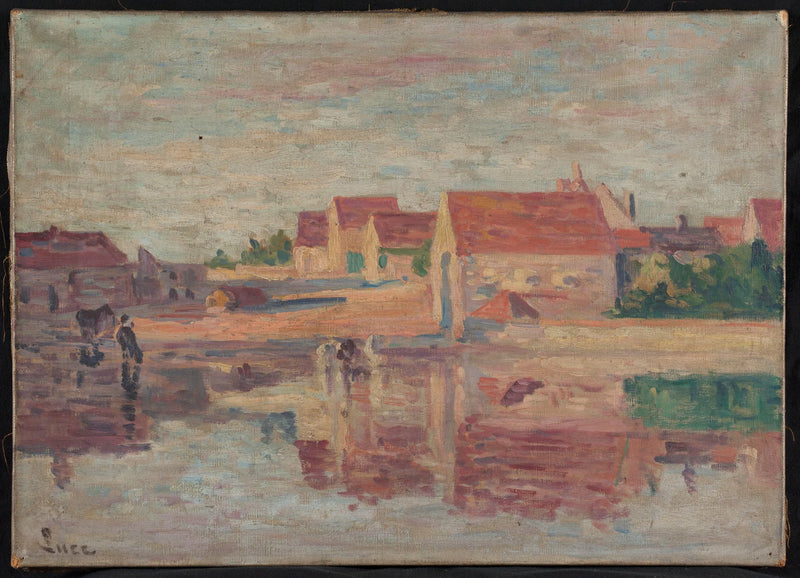 Kylä joen rannalla - Maximilien Luce