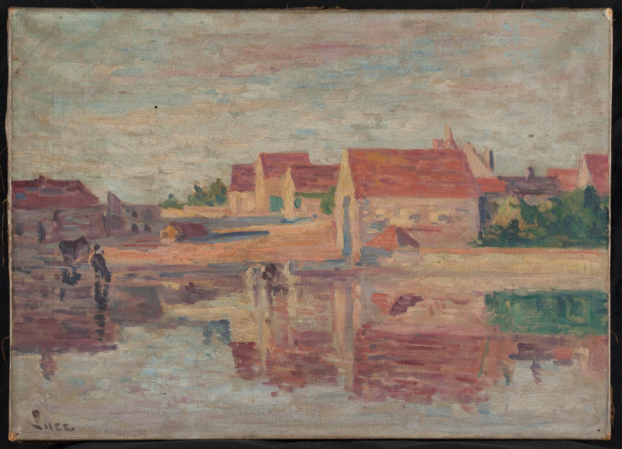 Kylä joen rannalla - Maximilien Luce