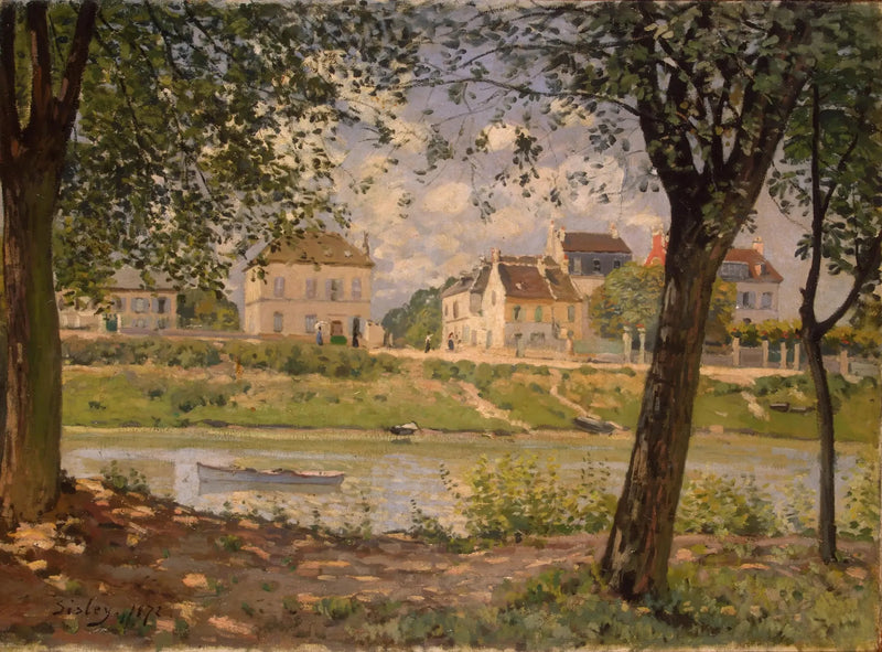 Kylä Seine-joen varrella - Alfred Sisley