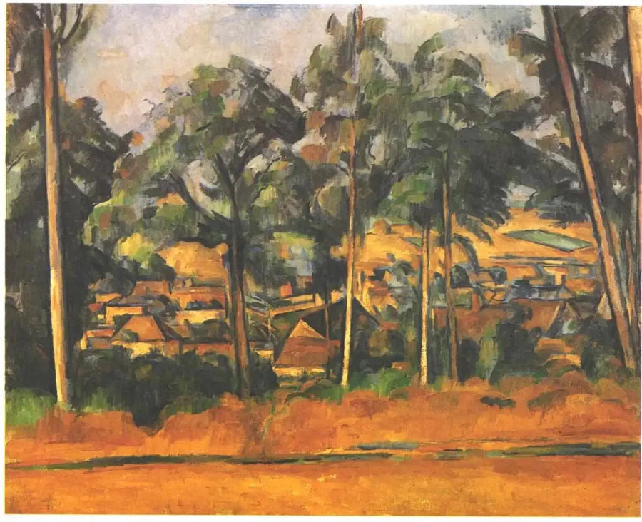 Kylä puiden takana - Paul Cézanne
