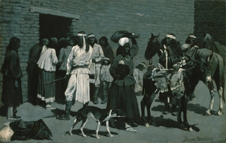 Intiaani-village Pueblo - Frederic Remington