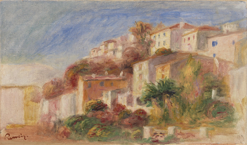 Näkymä Postin puutarhasta, Cagnes (Kylä Postin puutarhasta, Cagnes) - Pierre-Auguste Renoir