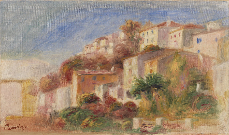 Näkymä Postin puutarhasta, Cagnes (Kylä Postin puutarhasta, Cagnes) - Pierre-Auguste Renoir