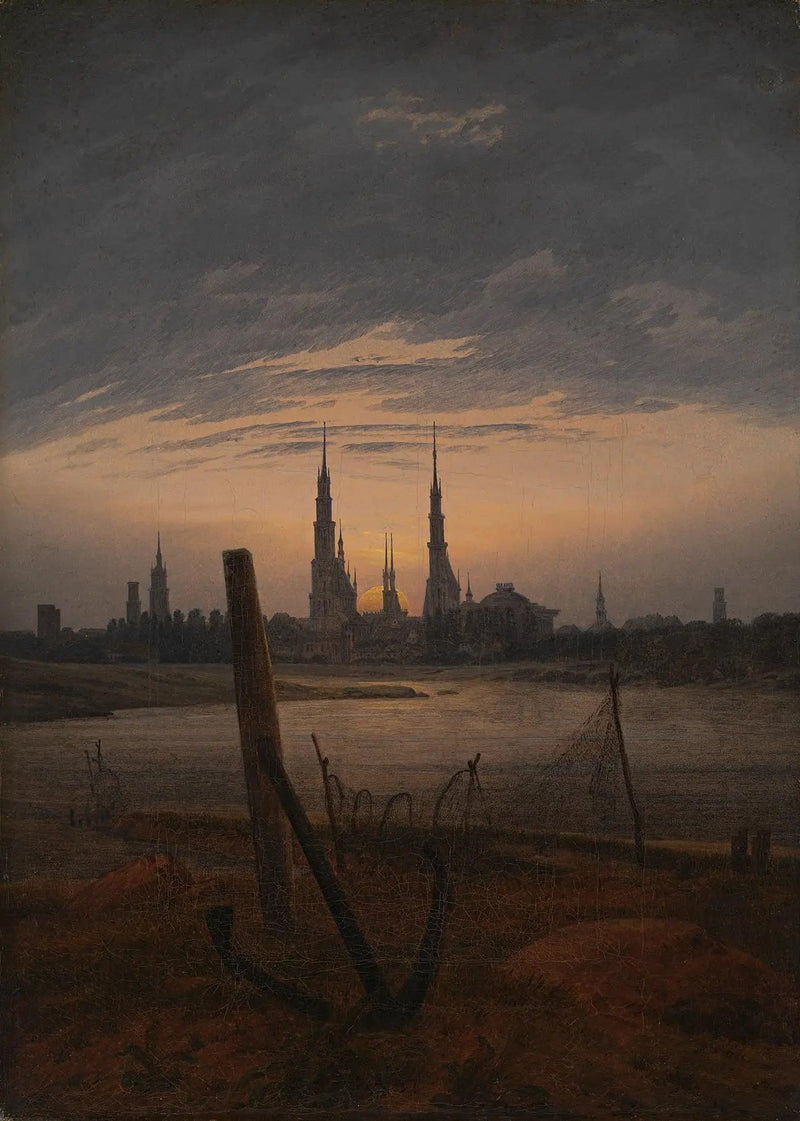 Kaupunki kuu nousussa - Caspar David Friedrich