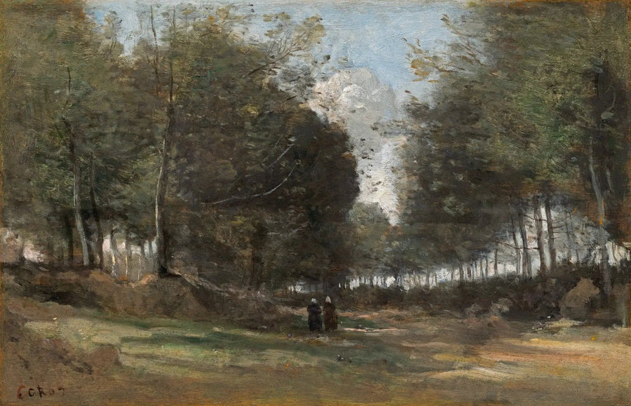 Ville d'Avray, metsänreunainen tie - Jean-Baptiste Camille Corot