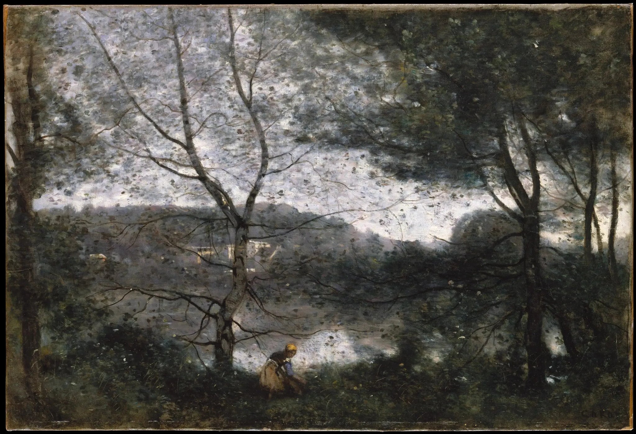 Ville-d'Avray - Jean-Baptiste Camille Corot image 1 copie de tableau peinte à la main