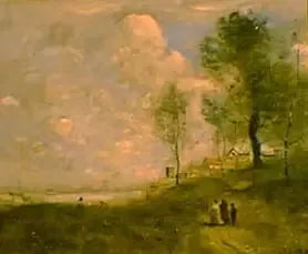 Ville d'Avray (Maisema ja figuurit) - Jean-Baptiste Camille Corot