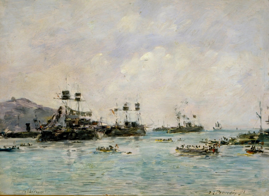 Villefranche - sotalaivat - Eugène Boudin