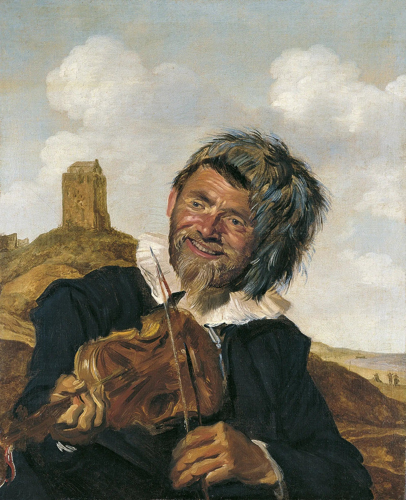 Vasenkätinen viulisti aavikkoympäristössä - Frans Hals
