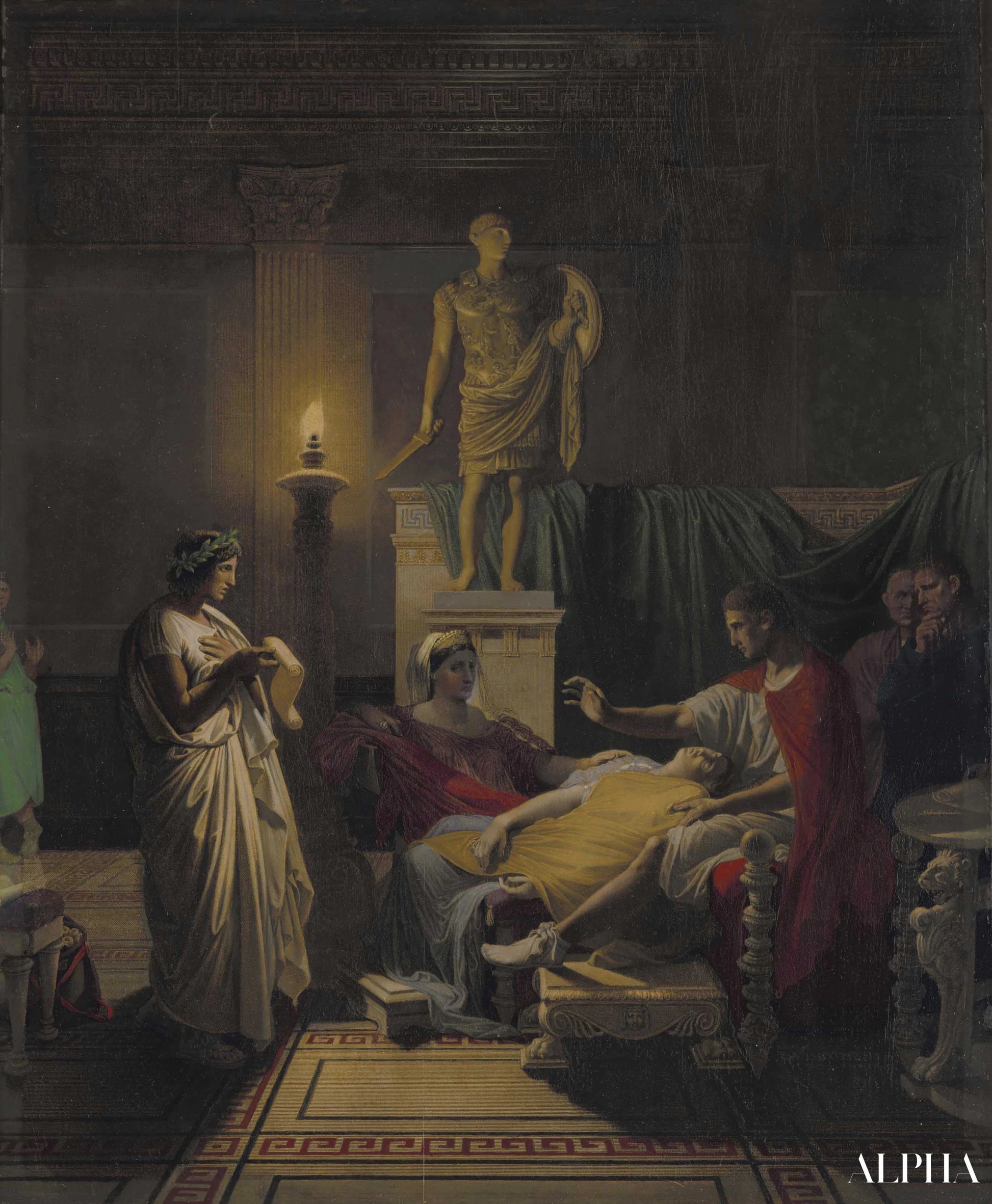 Virgilius lukemassa Éneistä - Jean-Auguste-Dominique Ingres - Korkealaatuiset taulujen ja maalauksien reproduktiot