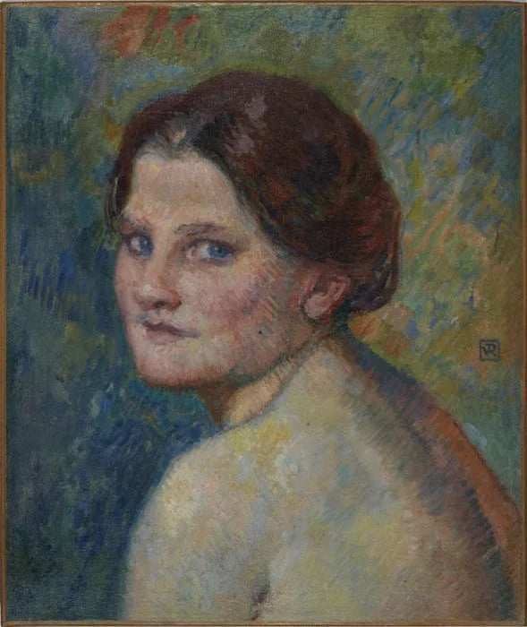 Naisen kasvot ulkona - Théodore van Rysselberghe