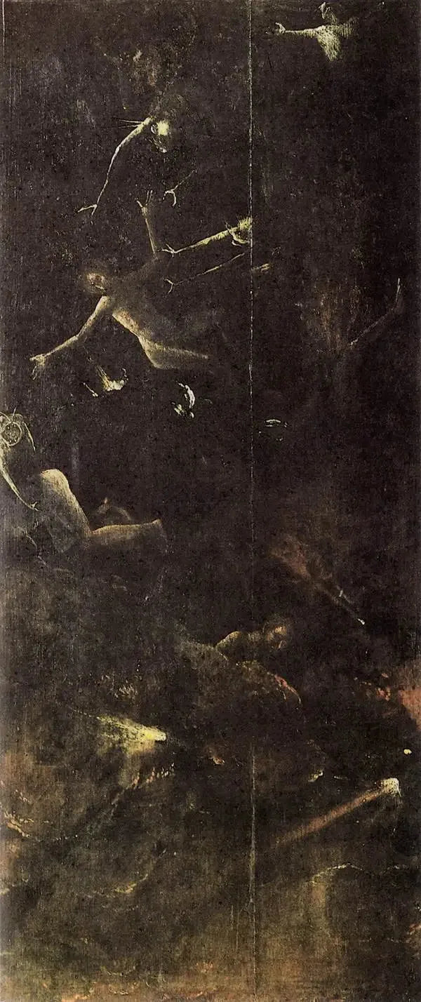 Näkymiä tuonpuoleisesta: kadotettujen putoaminen helvetissä - Hieronymus Bosch