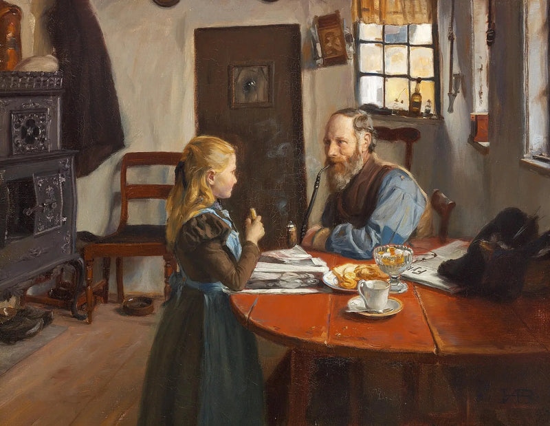 Isäntävierailu isänpäivänä. - H. A. Brendekilde