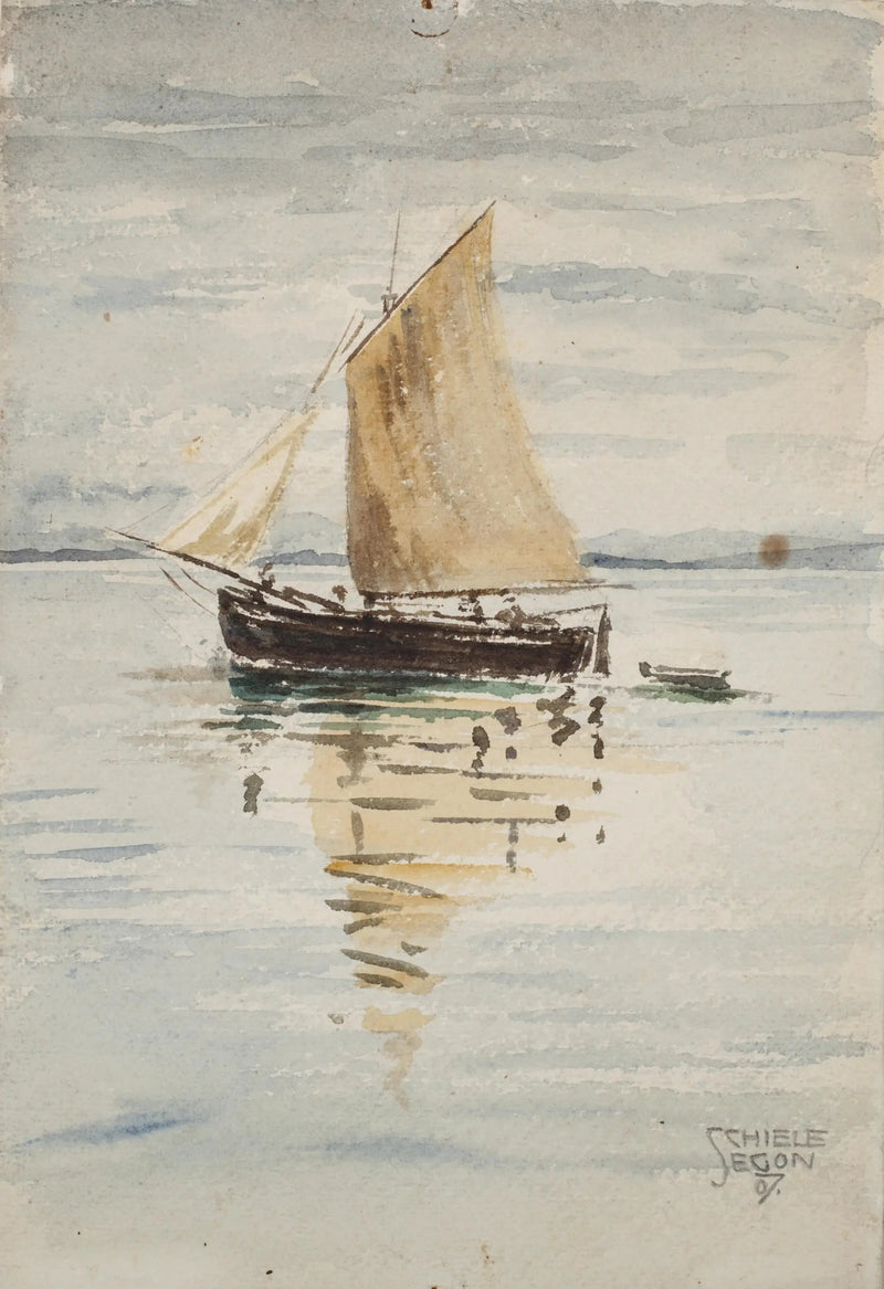 Purjevene heijastuksilla - Egon Schiele
