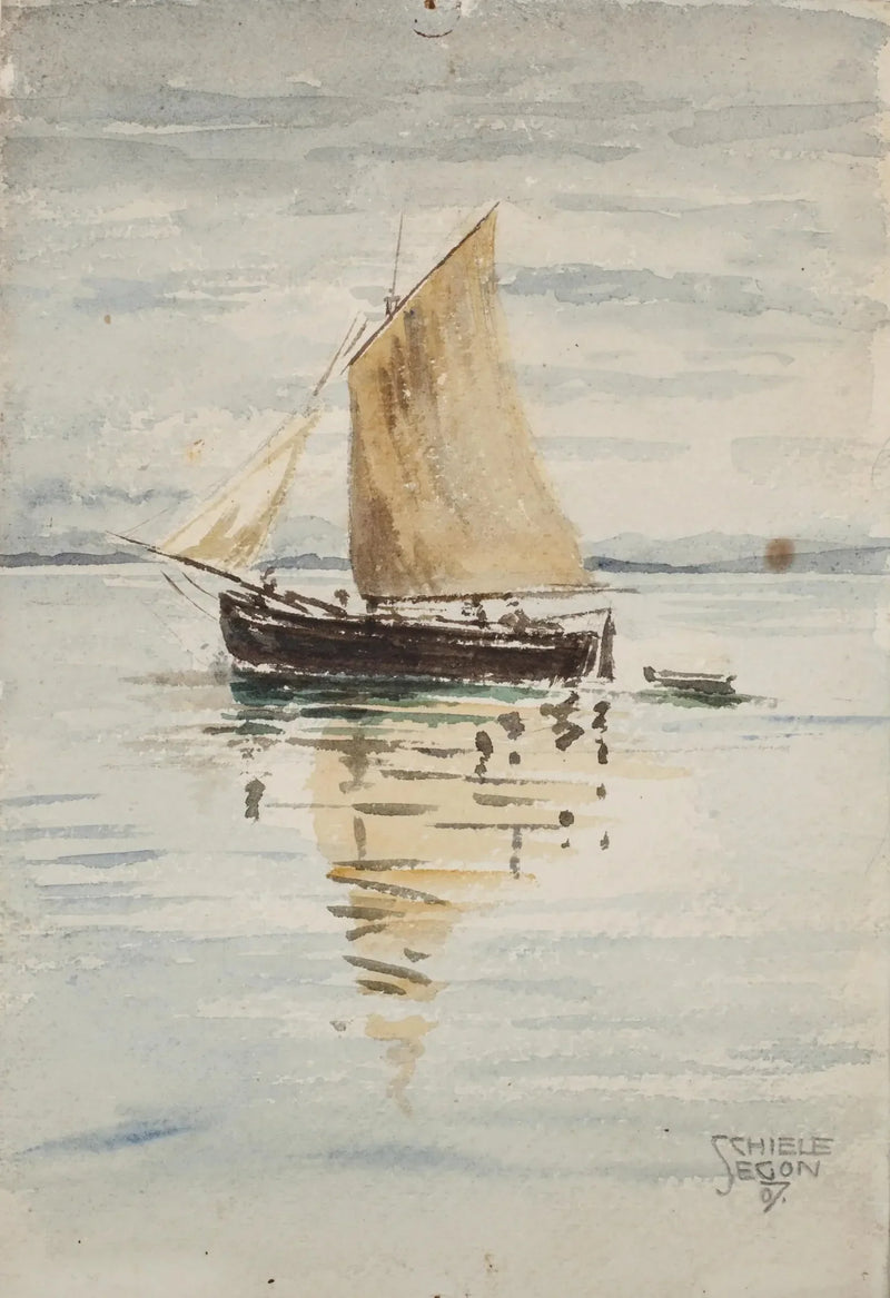 Purjevene heijastuksilla - Egon Schiele