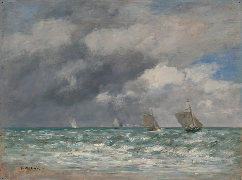 Purjeveneet Trouvillen edustalla - Eugène Boudin
