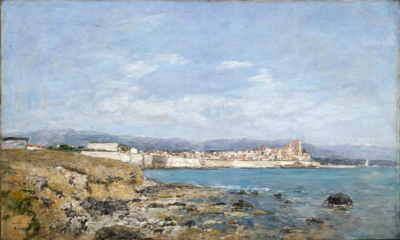 Näkymä Antibesista auringonlaskun aikaan - Eugène Boudin