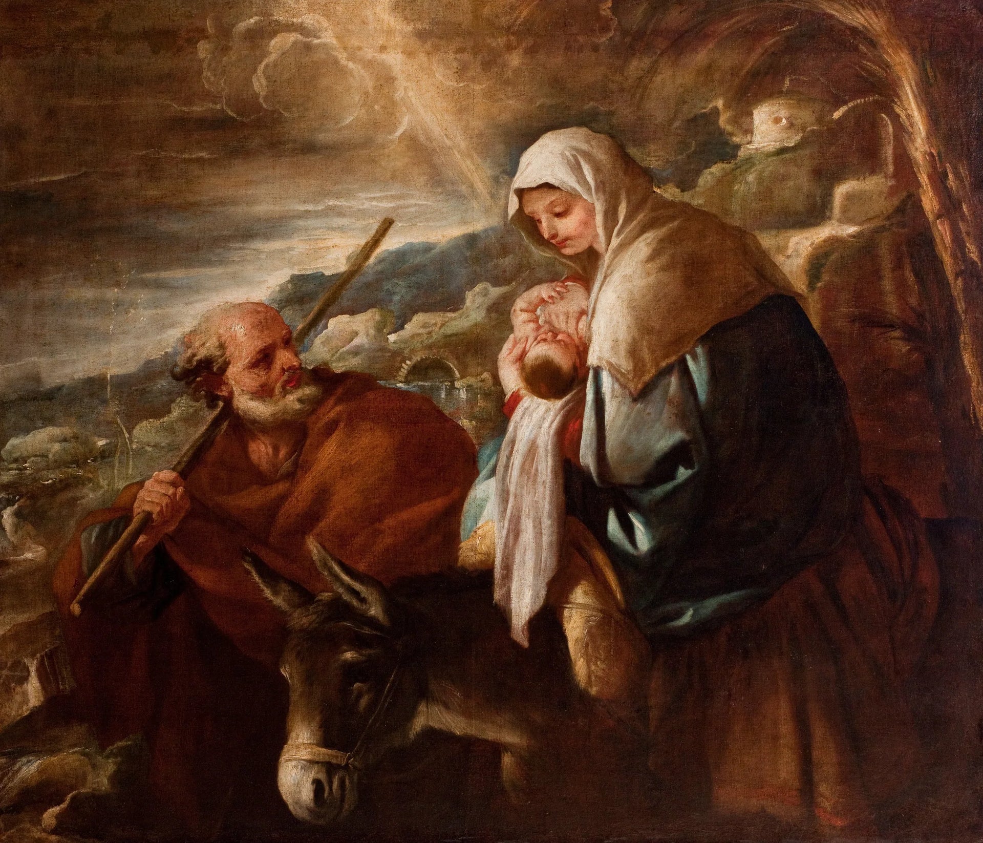 Vol vers l'Égypte - Luca Giordano image 1 copie de tableau peinte à la main