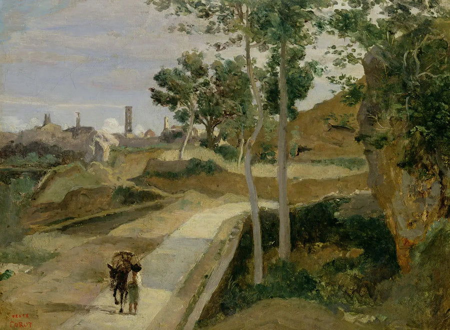 Volterra. Kaupungin alajuontie - Jean-Baptiste Camille Corot