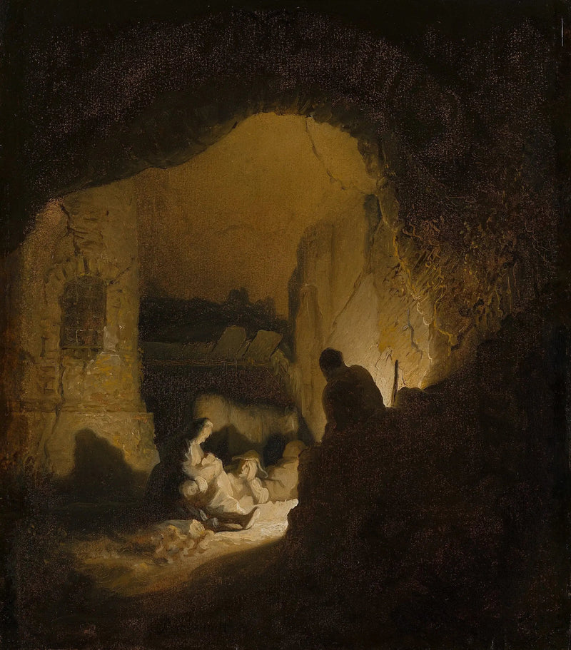 Lepäävät matkustajat (Lepoa pakomatkalla Egyptiin) - Rembrandt