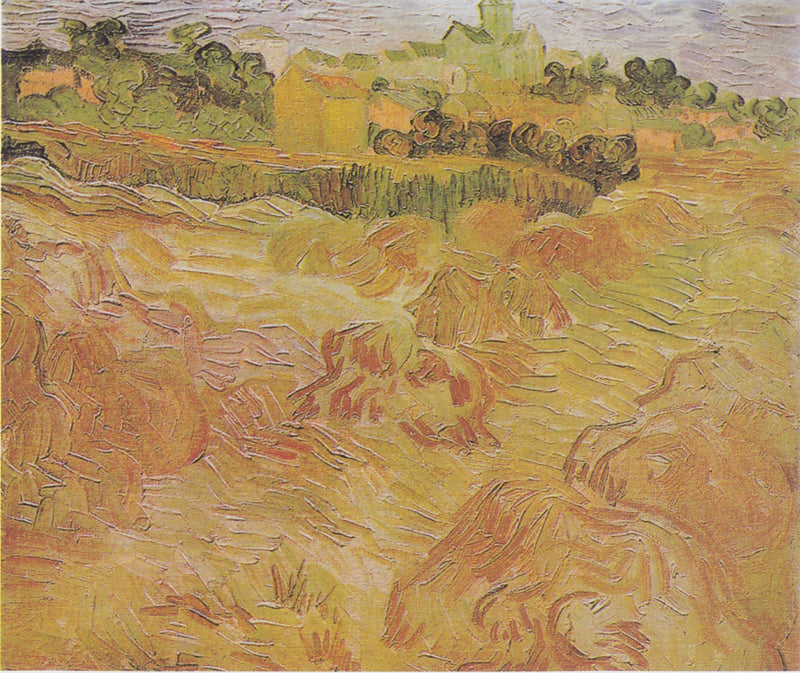 Viljapellot Auversin taustalla - Vincent van Gogh