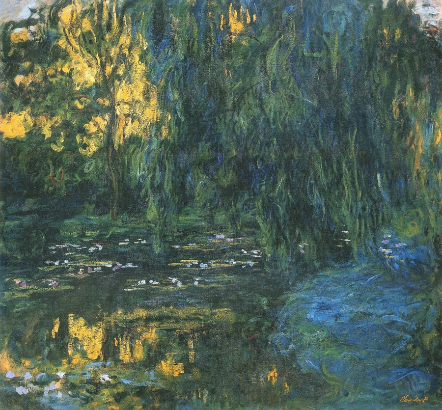 Näkymä lumpeiden altaalle ja paju - Claude Monet