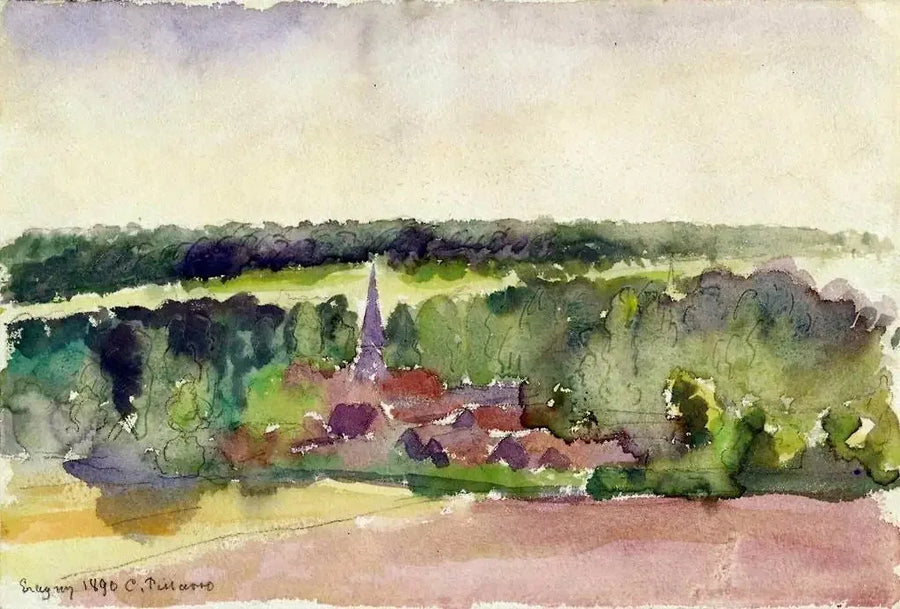Éragny-näkymä - Camille Pissarro