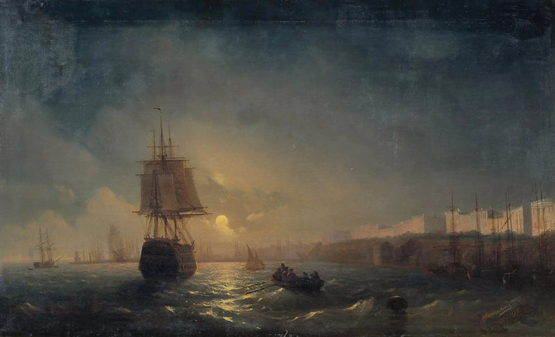 Odessan näköala täysikuun yössä - Ivan Aïvazovski