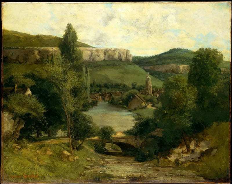 Vue d'Ornans (Silta Bonneillen puroon) - Gustave Courbet