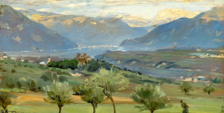 Näkymä Bolzanosta Saint-Valentinin linnalta Tyrolissa. - Peder Severin Krøyer