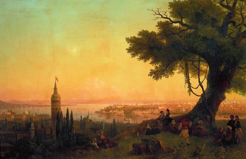 Konstantinopolin näköala iltavalaistuksessa - Ivan Aïvazovski