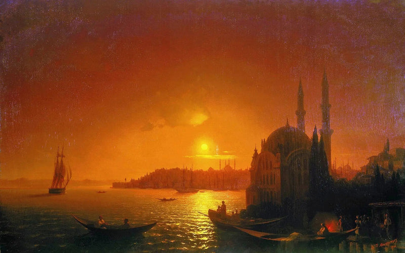 Konstantinopolin näköala kuutamossa - Ivan Aïvazovski