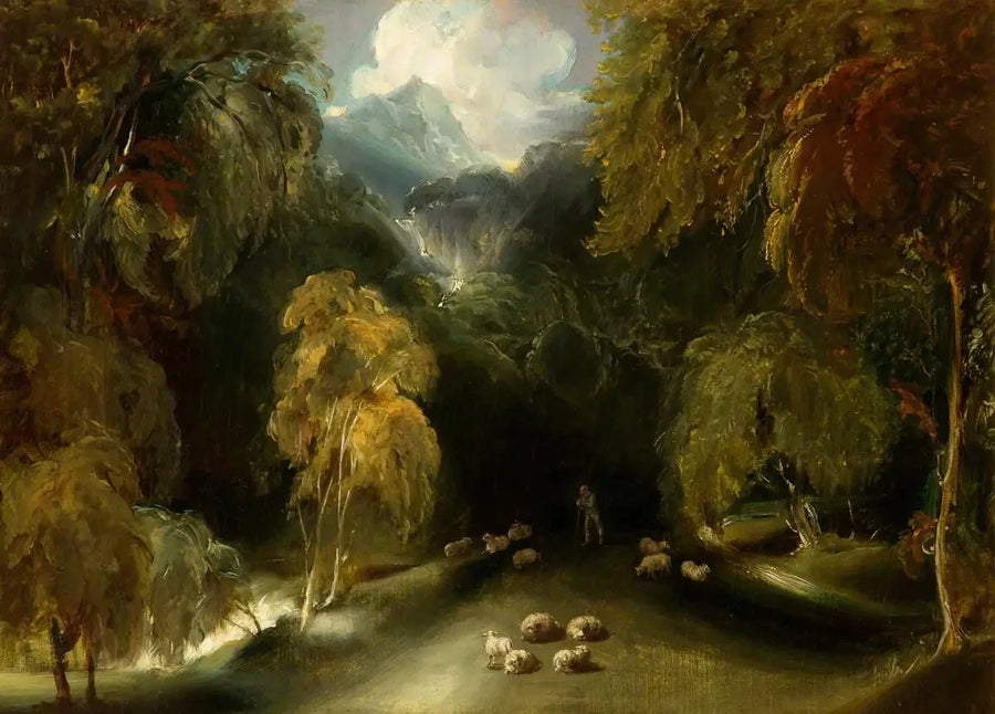 Dovedale-näkymä, suunta Thorpe Cloudiin - Thomas Lawrence