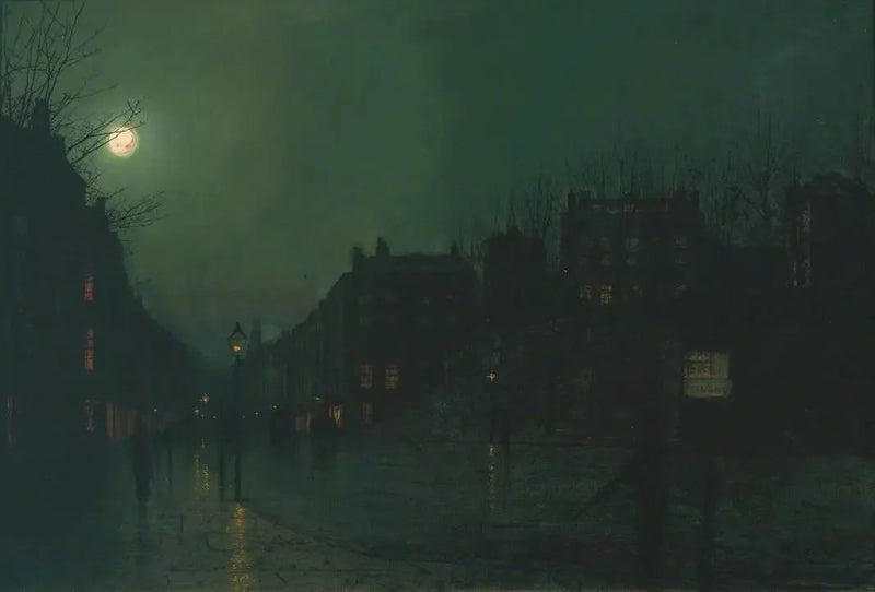 Näkymä Heath Streetistä yöllä - John Atkinson Grimshaw