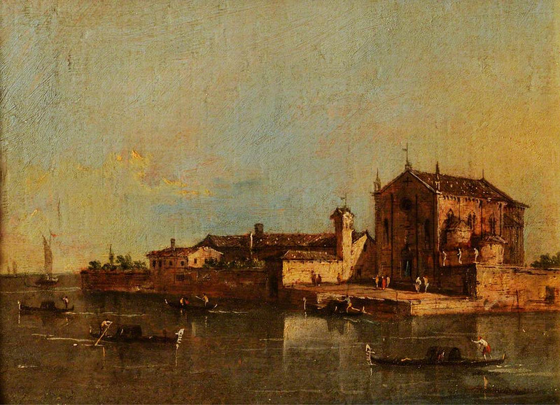 Näkymä San Cristoforo-saarelle, Venetsia - Francesco Guardi