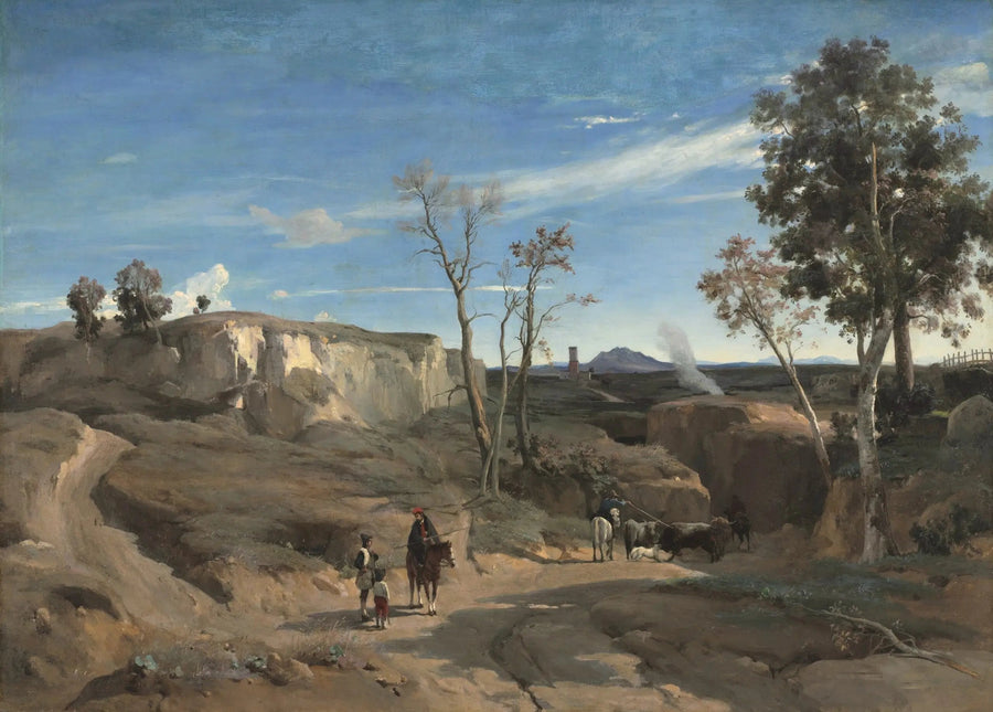 Näkymä Cervarasta, Rooman maaseutu - Jean-Baptiste Camille Corot