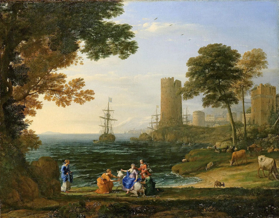 Näkymä rannalle Euroopan poiston kanssa - Claude Lorrain