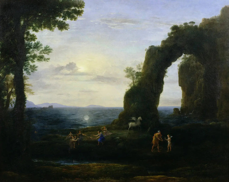 Näkymä rannasta Perseuksen ja korallin alkuperän kanssa - Claude Lorrain