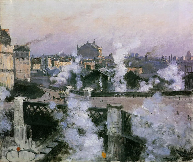 Näkymä Saint-Lazare-asemalta, Pariisi - Norbert Gœneutte