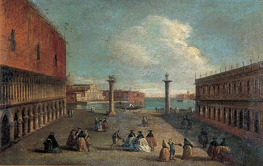 Näkymä Piazzettalta, Venetsia - Canaletto