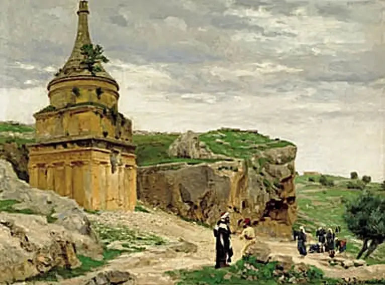 Näkymä Kidronin laaksoon ja Absalomin hautaan, lähellä Jerusalemia. - H. A. Brendekilde