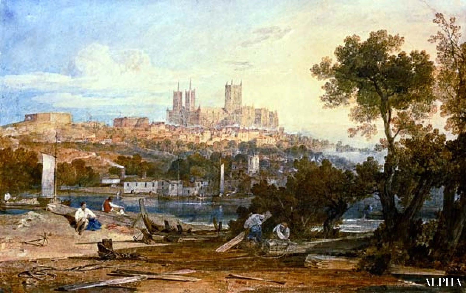 Lincolnin näkymä - William Turner - Korkealaatuiset taulujen ja maalauksien reproduktiot